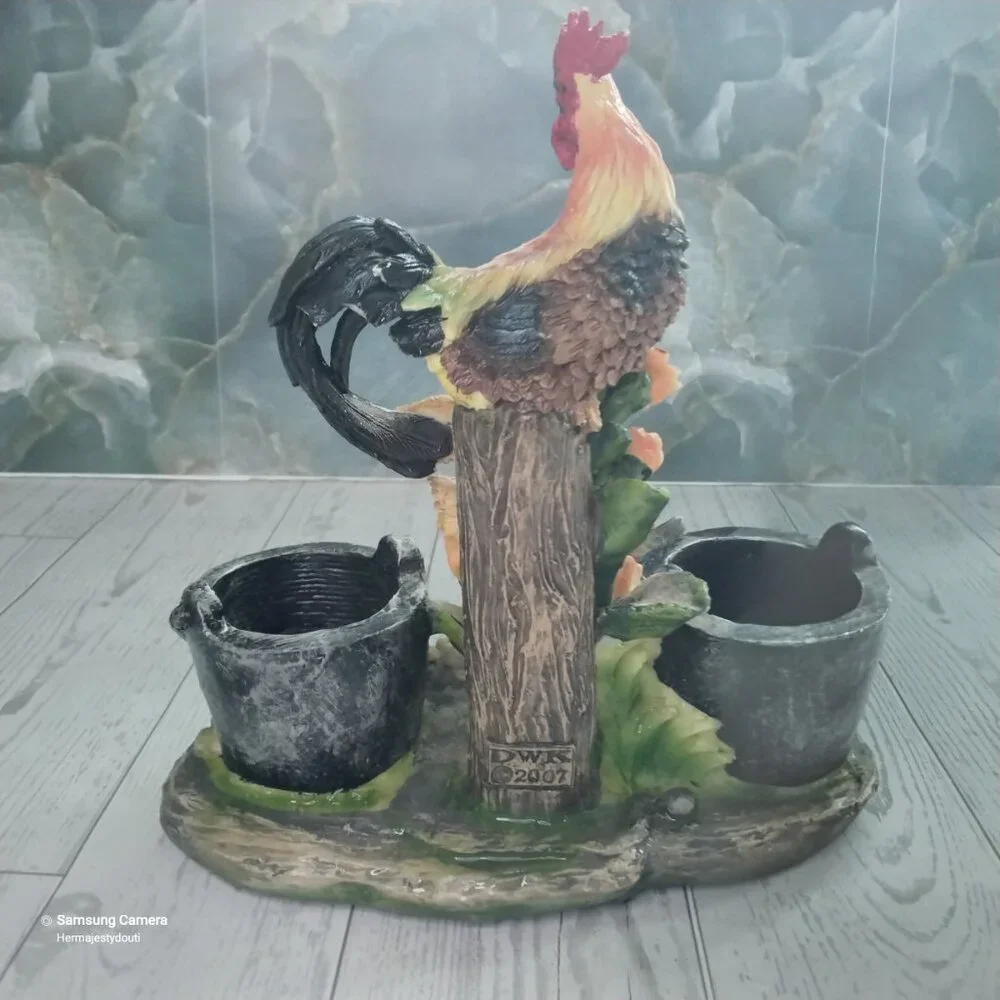 Vintage Country Mis-Century Modern Farmhouse Hen & Rooster Salt & Pepper Holder